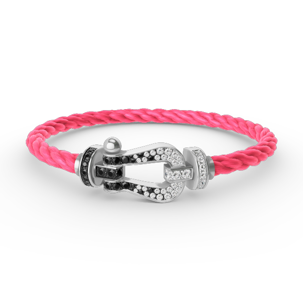 ¡®Imperial¡¯FORCE LARGE HORSESHOE BLACK WHITE DIAMOND BRACELET SILVER