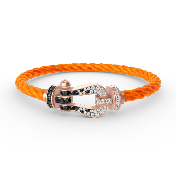 ¡®Imperial¡¯FORCE LARGE HORSESHOE BLACK WHITE DIAMOND BRACELET ROSE GOLD