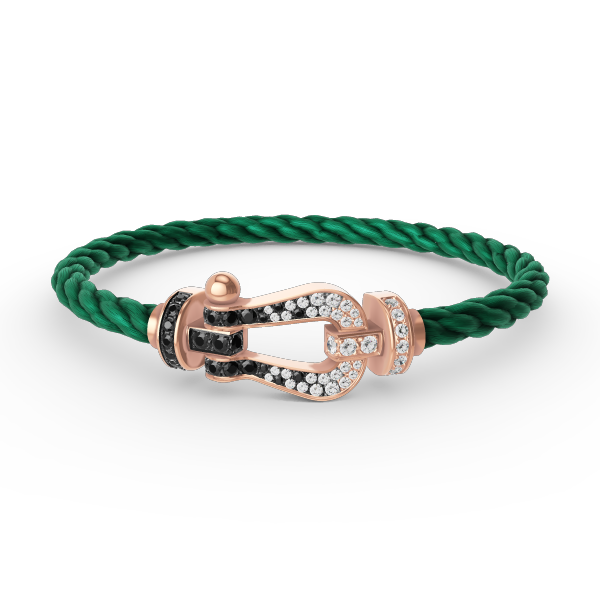 ¡®Imperial¡¯FORCE LARGE HORSESHOE BLACK WHITE DIAMOND BRACELET ROSE GOLD