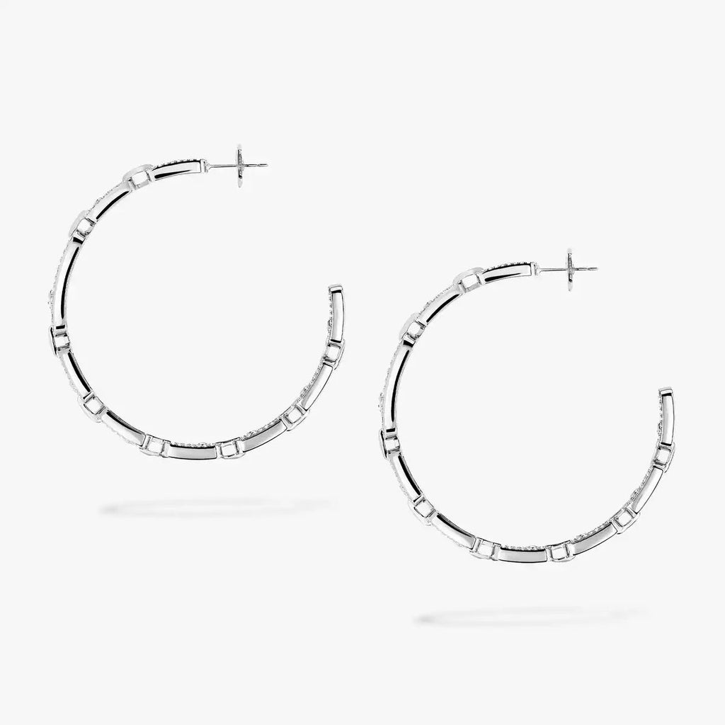 [[Imperial Jewelrys]Move Link Diamond Hoop Earrings