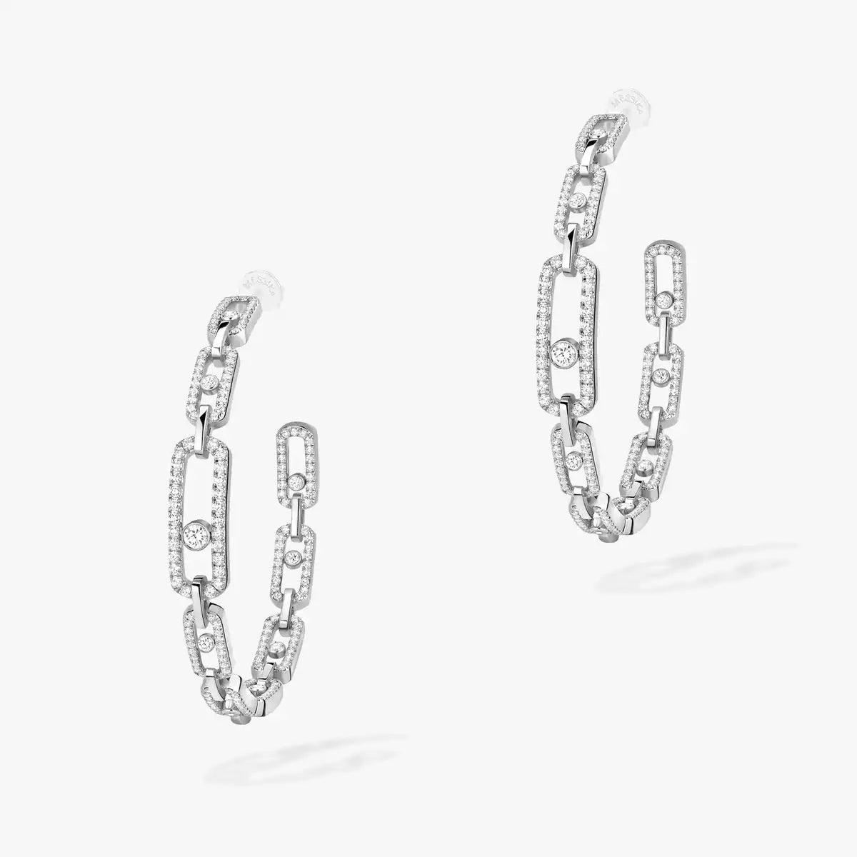 [[Imperial Jewelrys]Move Link Diamond Hoop Earrings