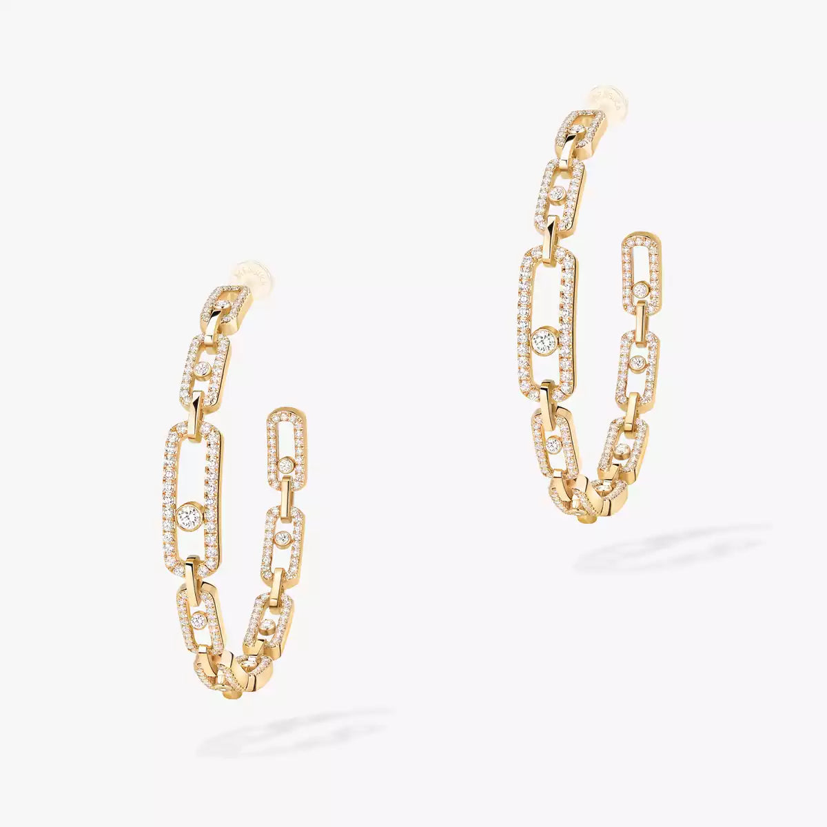 [[Imperial Jewelrys]Move Link Diamond Hoop Earrings