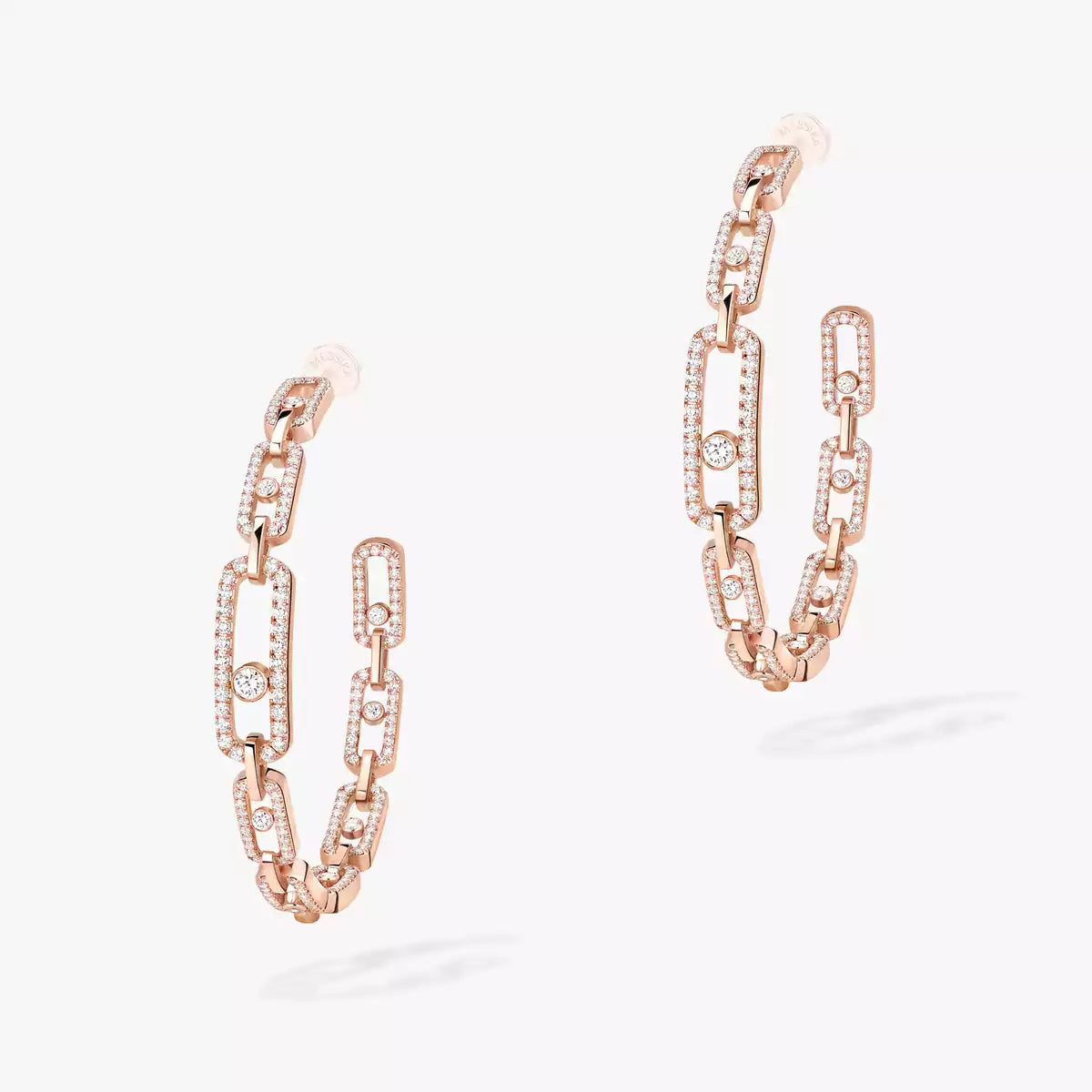 [[Imperial Jewelrys]Move Link Diamond Hoop Earrings