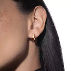 [Imperial Jewelrys]Diamond Mini Hoop Earrings Move Classique