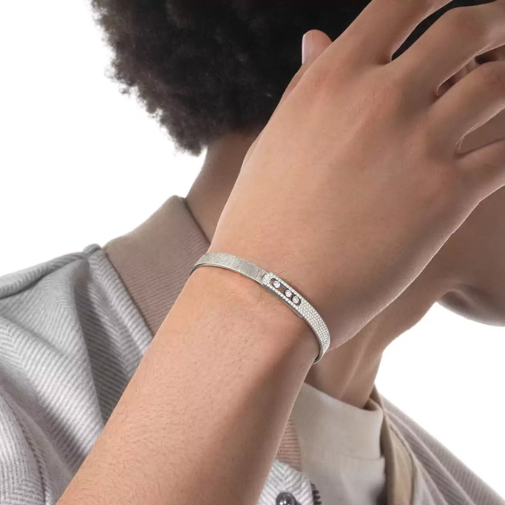 [Imperial Jewelrys]Move Noa Ciselé half pavé bangle