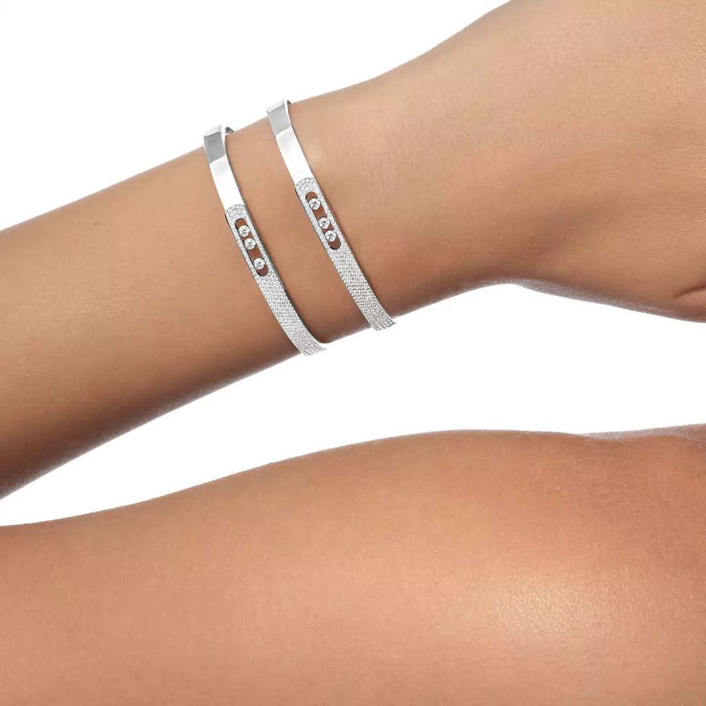 [Imperial Jewelrys]Move Noa Rose Gold Pavé Diamond Bangle Bracelet
