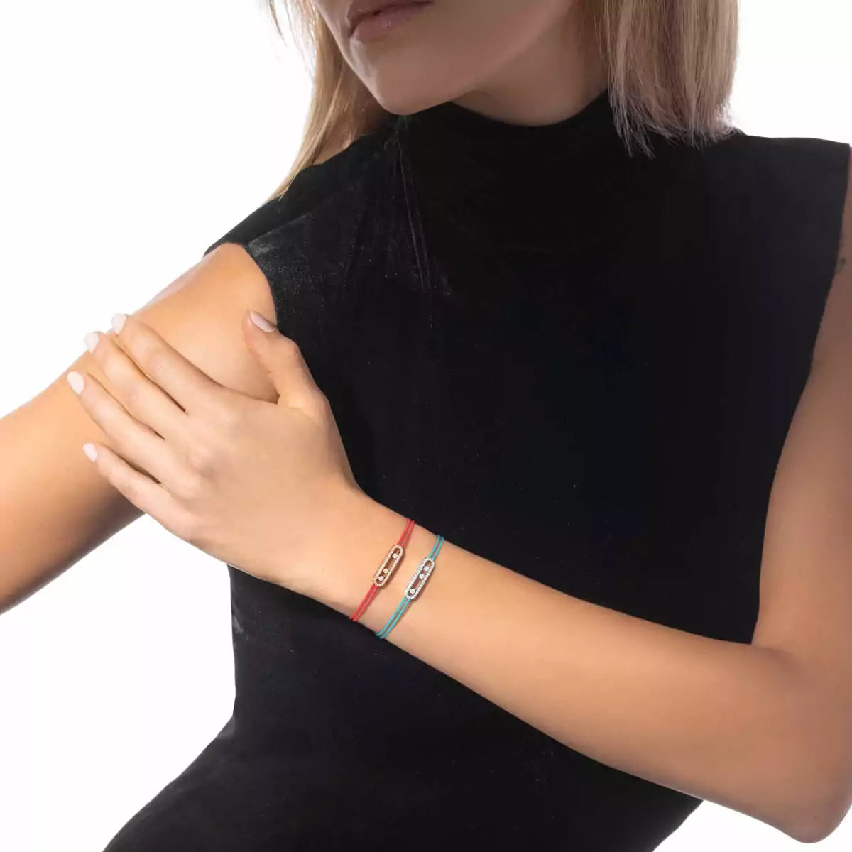 [Imperial Jewelrys]Messika Care(s) pink cord pavé bracelet