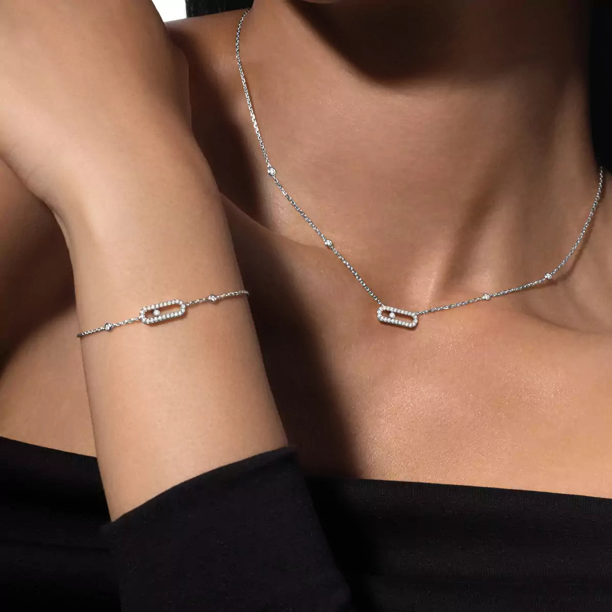 [Imperial Jewelrys]Diamond Necklace Move Uno