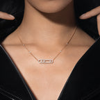 [Imperial Jewelrys] Move Pave_ Rose Gold Diamond Necklace