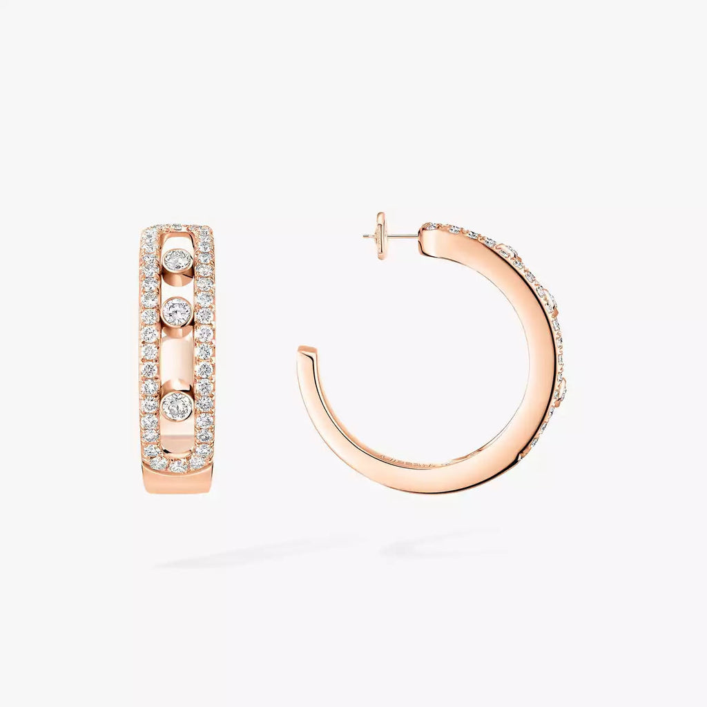 [Imperial Jewelrys]Diamond Pave_ Hoop Earrings Move