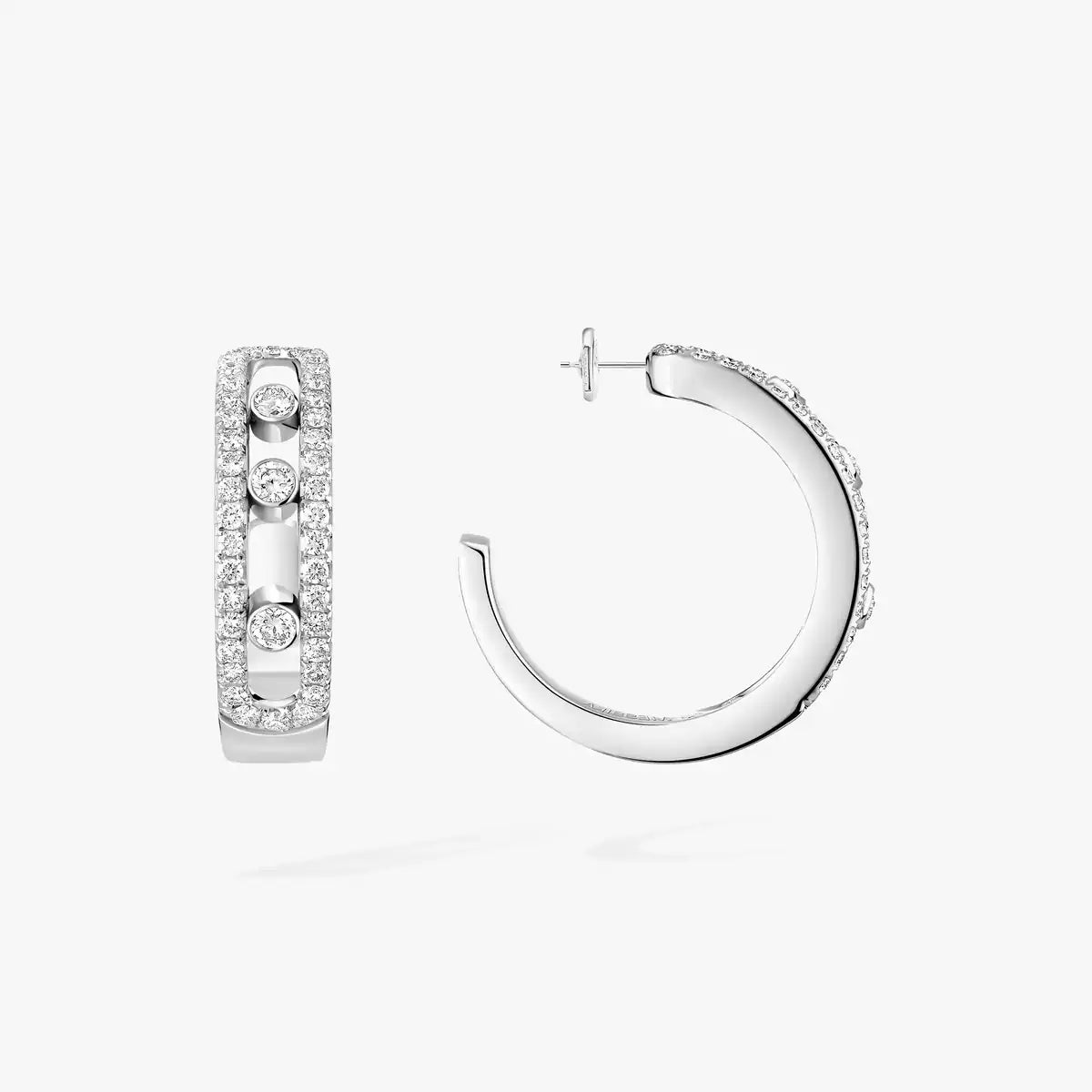 [Imperial Jewelrys]Diamond Pave_ Hoop Earrings Move