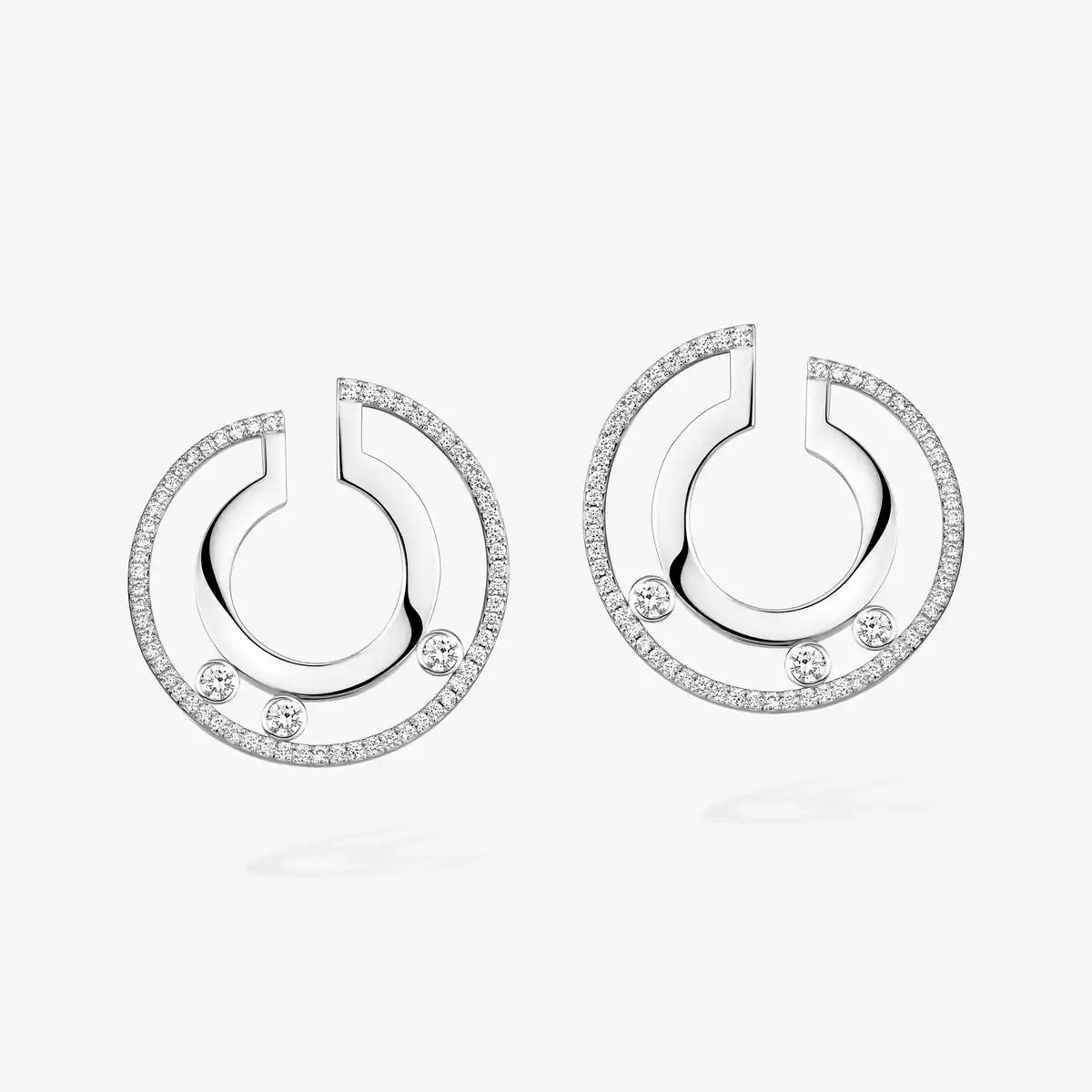 [Imperial Jewelrys]Move Romane Small Diamond Hoop Earrings