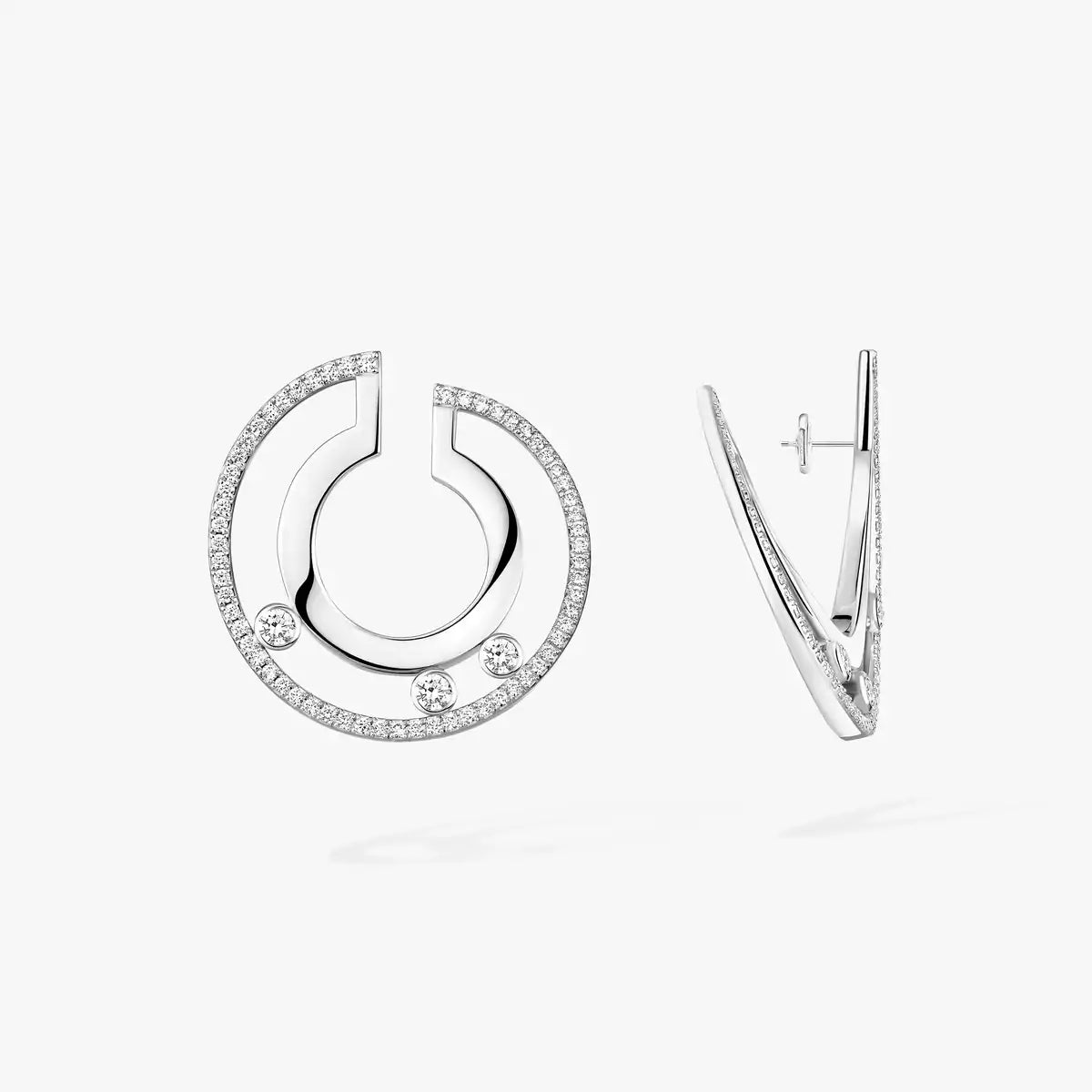 [Imperial Jewelrys]Move Romane Small Diamond Hoop Earrings