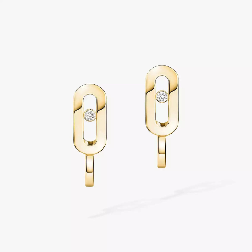 [Imperial Jewelrys]Diamond Mini Hoop Earrings Move Classique