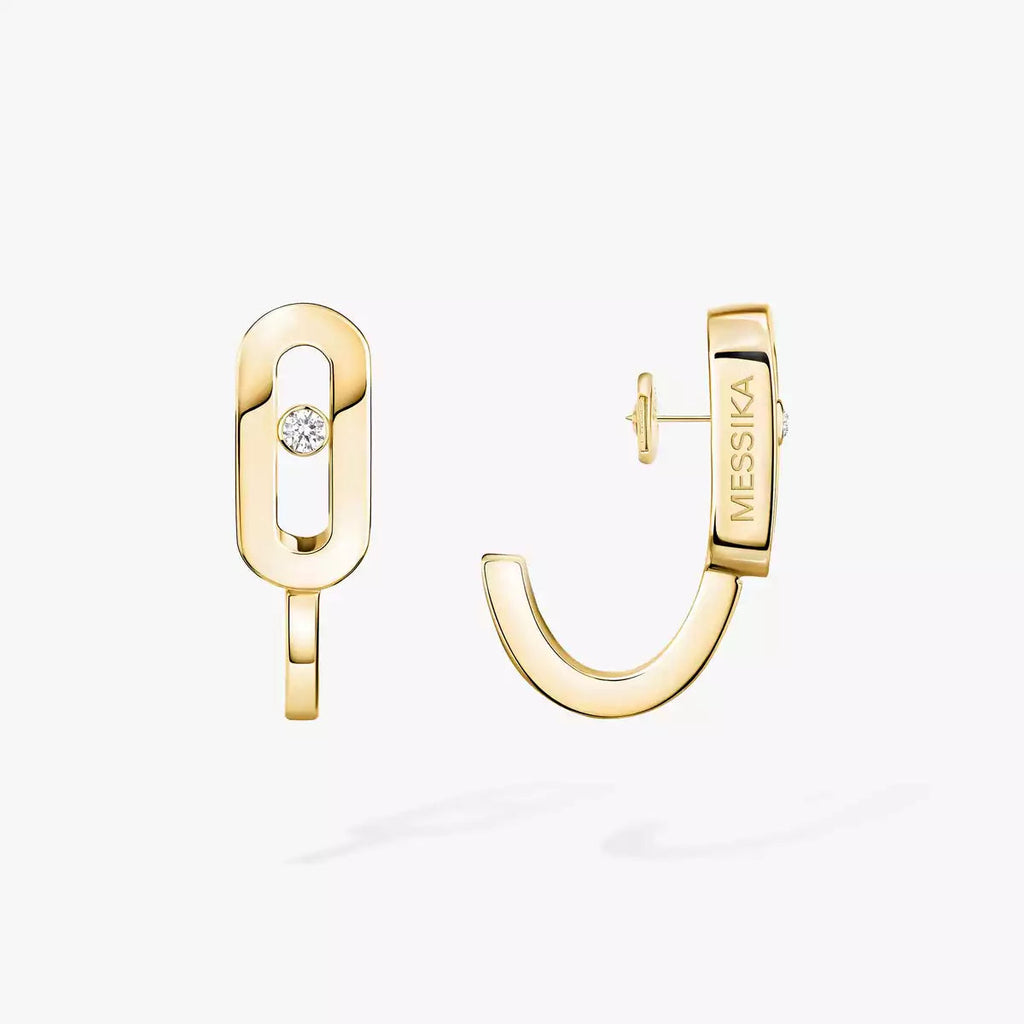 [Imperial Jewelrys]Diamond Mini Hoop Earrings Move Classique