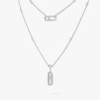 [Imperial Jewelrys]2 Rows Rose Gold Diamond Pave_ Necklace Move Uno