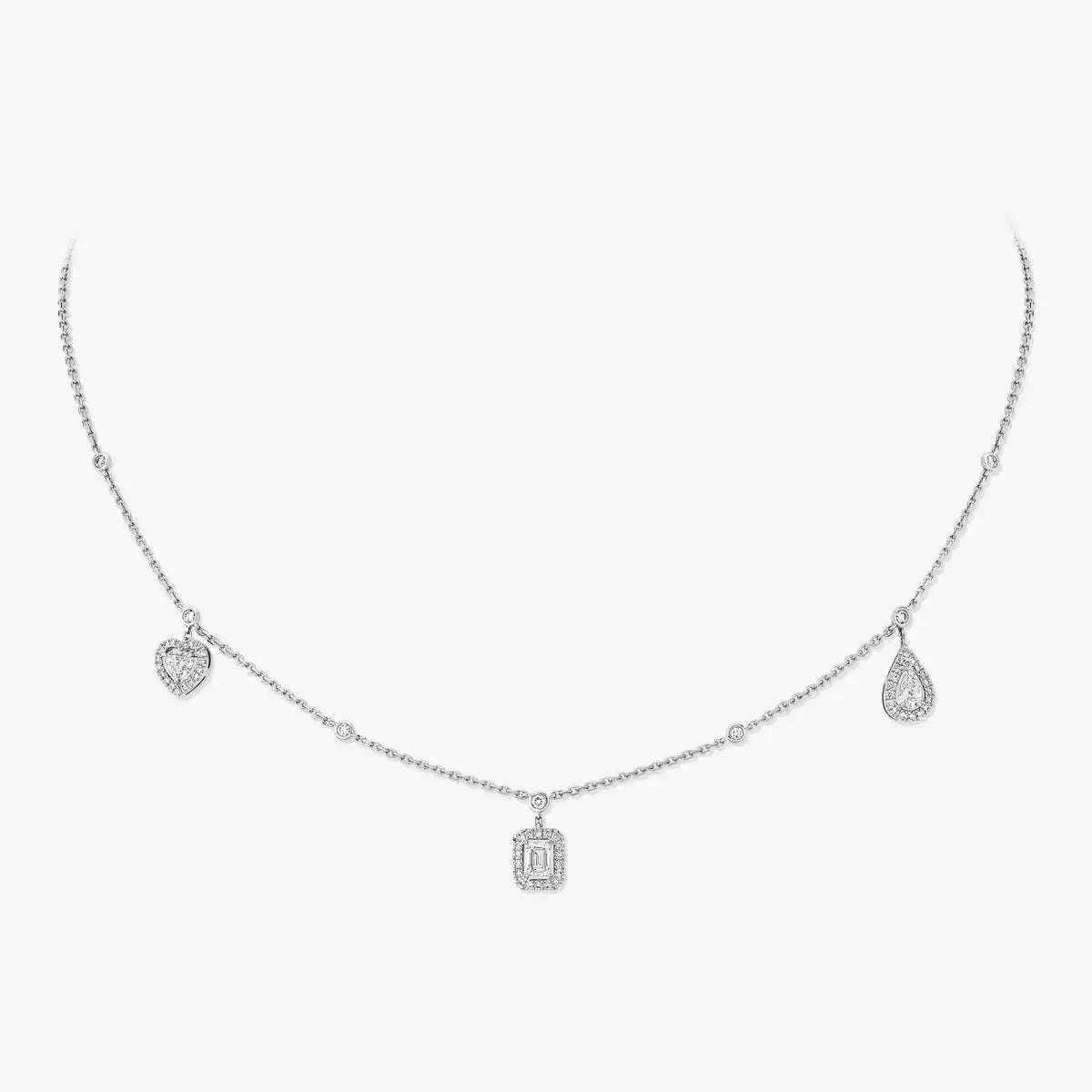 [Imperial Jewelrys]My Twin Diamond Necklace in Silver