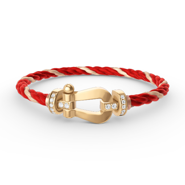 ¡®Imperial¡¯FORCE LARGE HORSESHOE HALF DIAMOND BRACELET GOLD