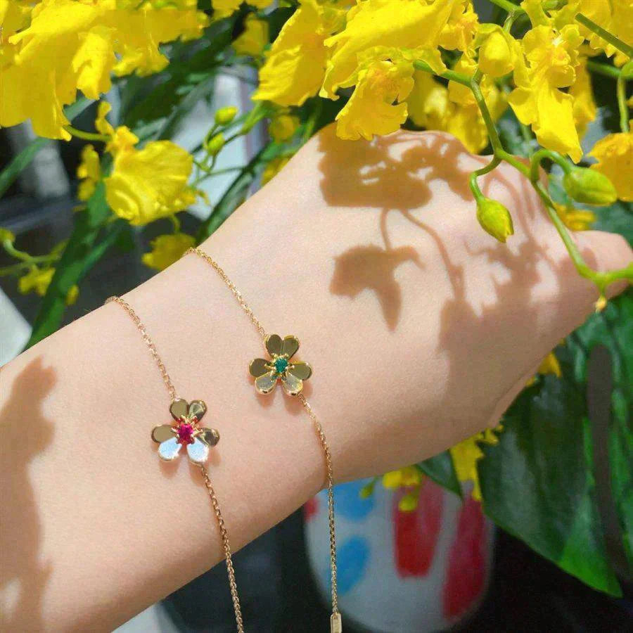 ¡®Imperial¡¯FRIVOLE GOLD FLOWER PINK MALACHITE BRACELET