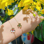 ¡®Imperial¡¯FRIVOLE GOLD FLOWER PINK MALACHITE BRACELET