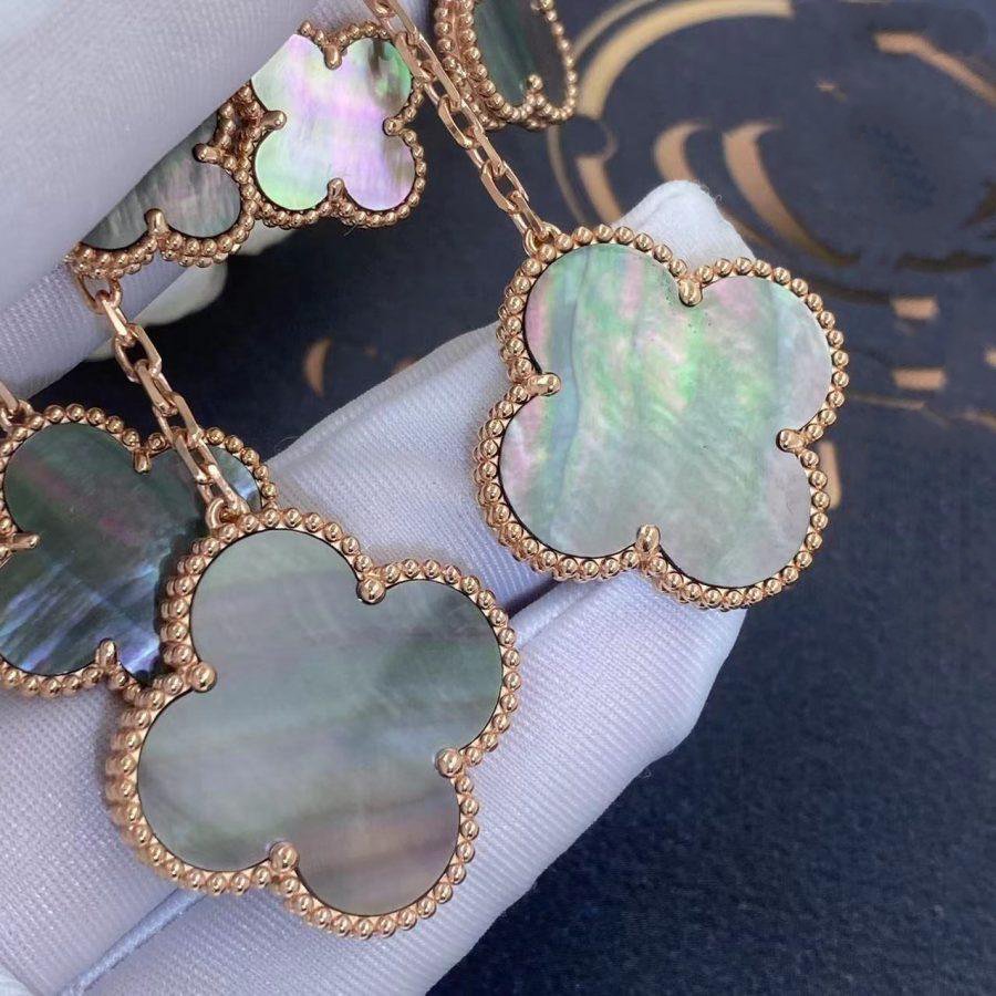 ¡®Imperial¡¯CLOVER EARRINGS DARK MOP 4 MOTIFS ROSE GOLD