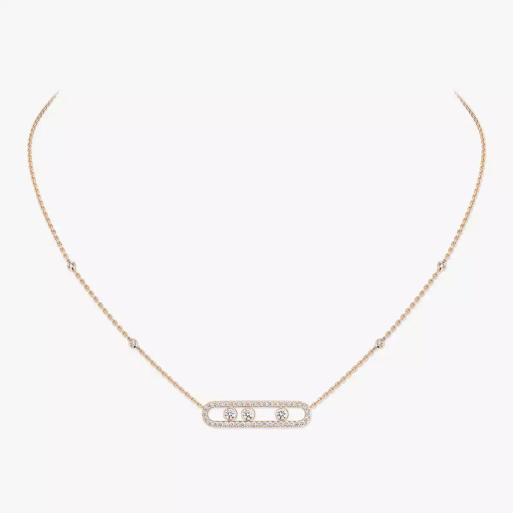 [Imperial Jewelrys] Move Pave_ Rose Gold Diamond Necklace