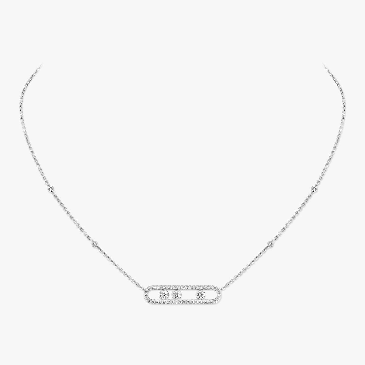 [Imperial Jewelrys] Move Pave_ Rose Gold Diamond Necklace