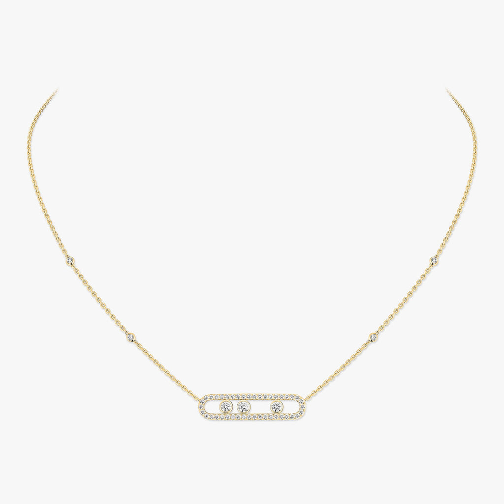 [Imperial Jewelrys] Move Pave_ Rose Gold Diamond Necklace
