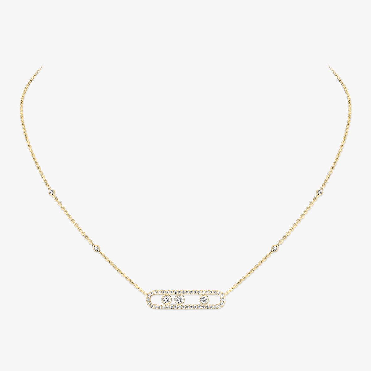 [Imperial Jewelrys] Move Pave_ Rose Gold Diamond Necklace