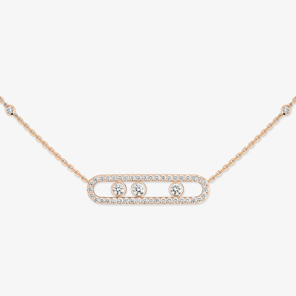 [Imperial Jewelrys] Move Pave_ Rose Gold Diamond Necklace