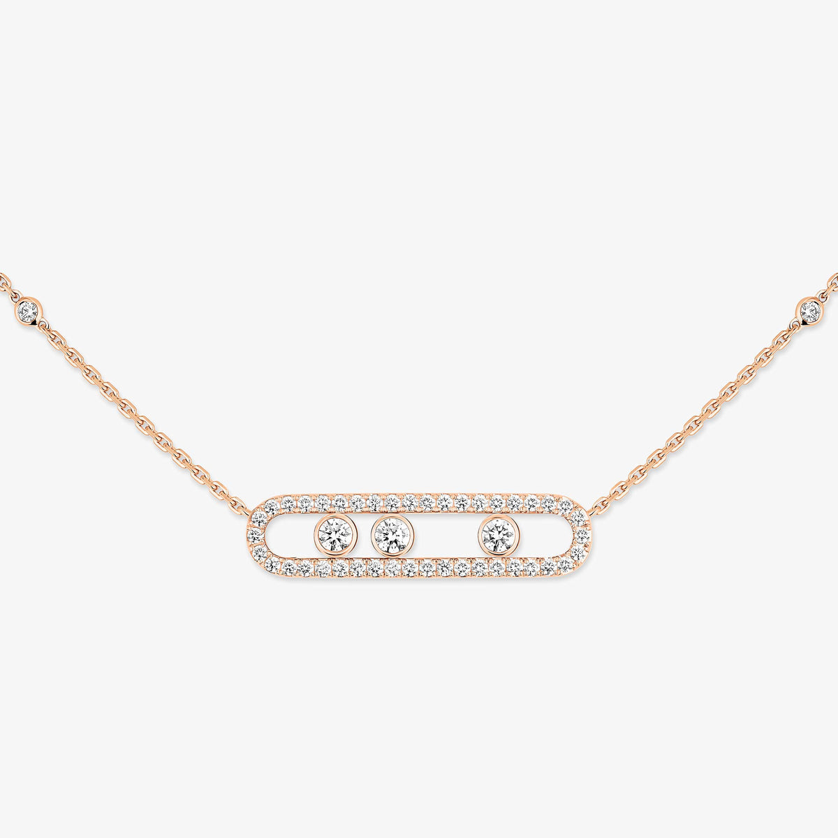 [Imperial Jewelrys] Move Pave_ Rose Gold Diamond Necklace