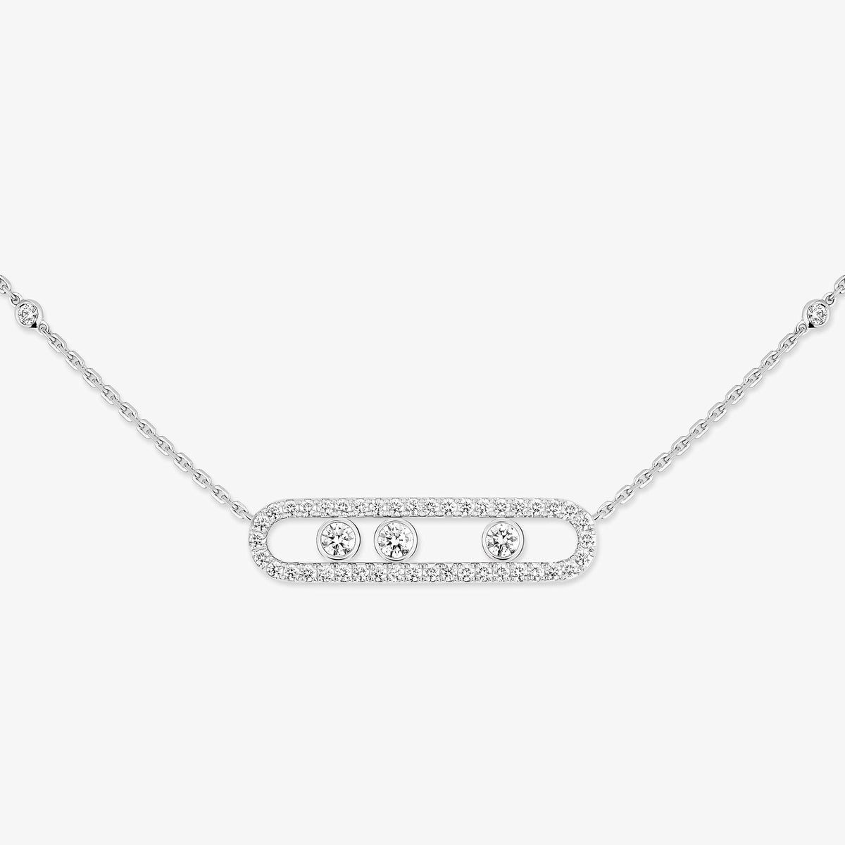 [Imperial Jewelrys] Move Pave_ Rose Gold Diamond Necklace