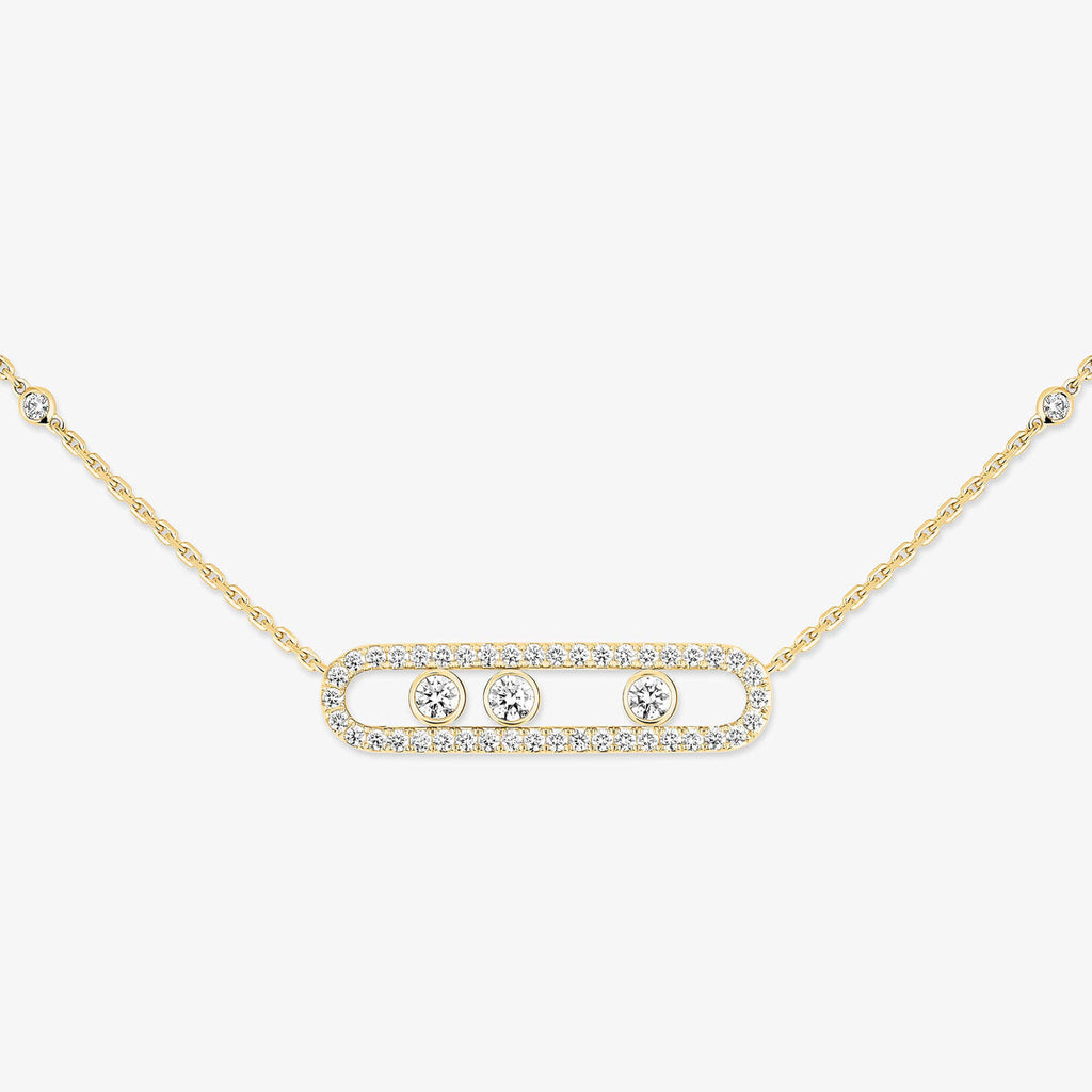 [Imperial Jewelrys] Move Pave_ Rose Gold Diamond Necklace