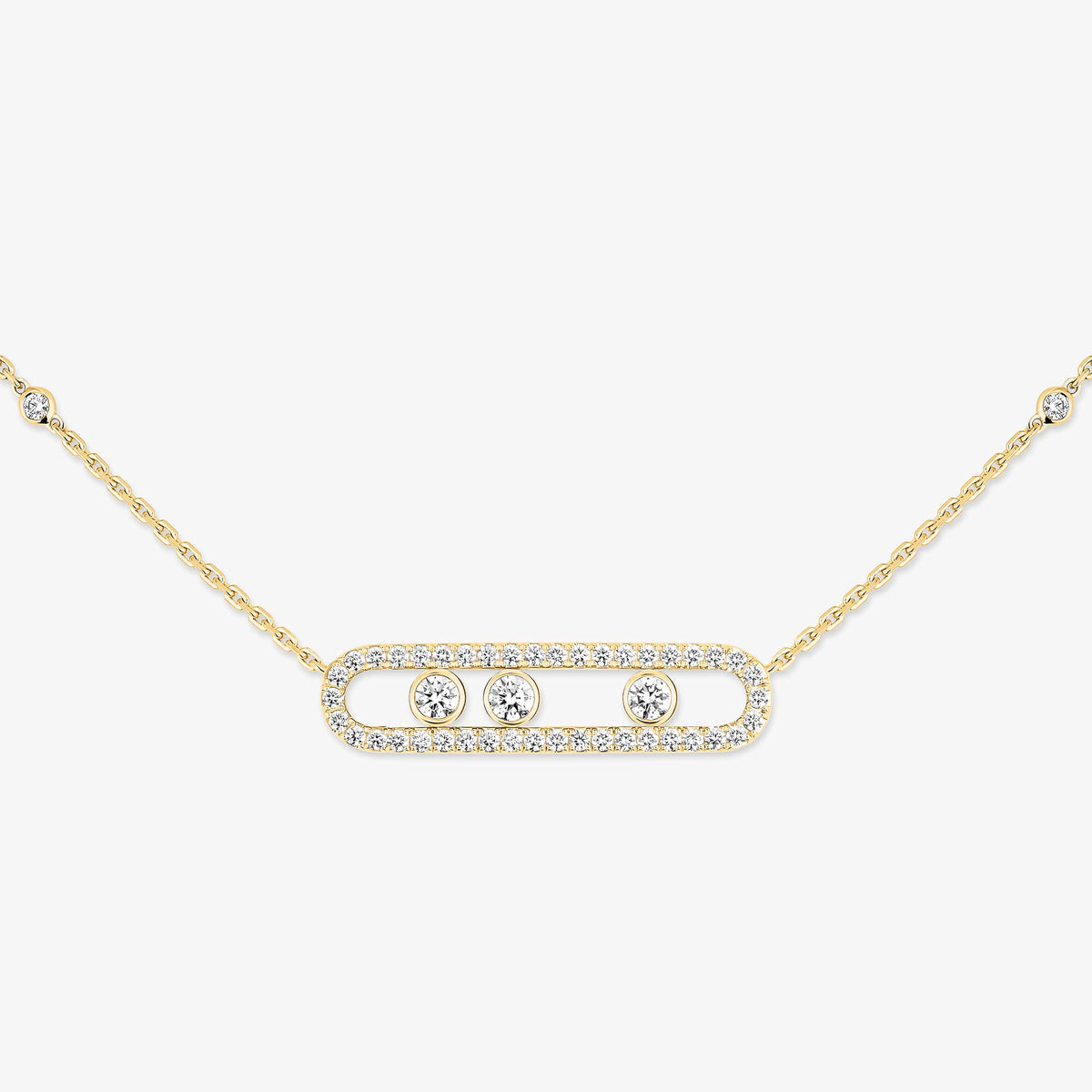 [Imperial Jewelrys] Move Pave_ Rose Gold Diamond Necklace