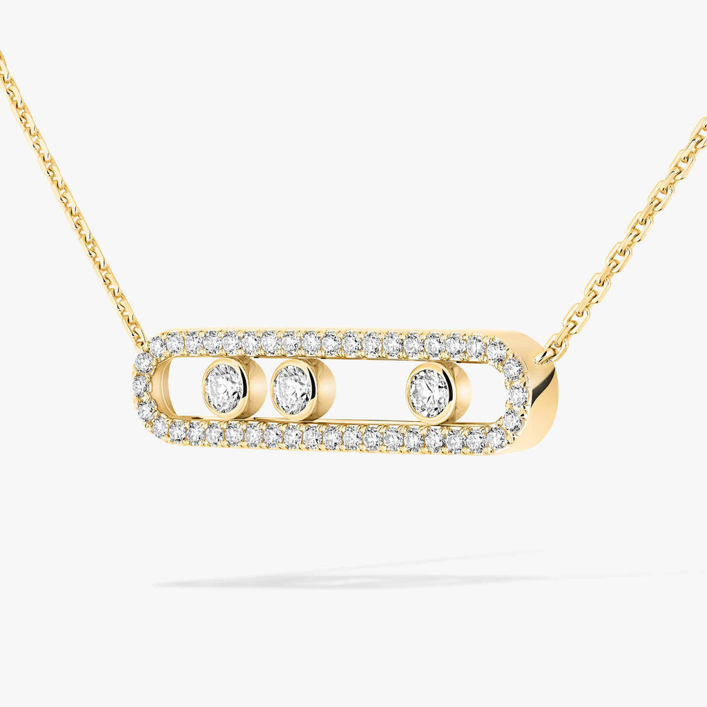[Imperial Jewelrys] Move Pave_ Rose Gold Diamond Necklace