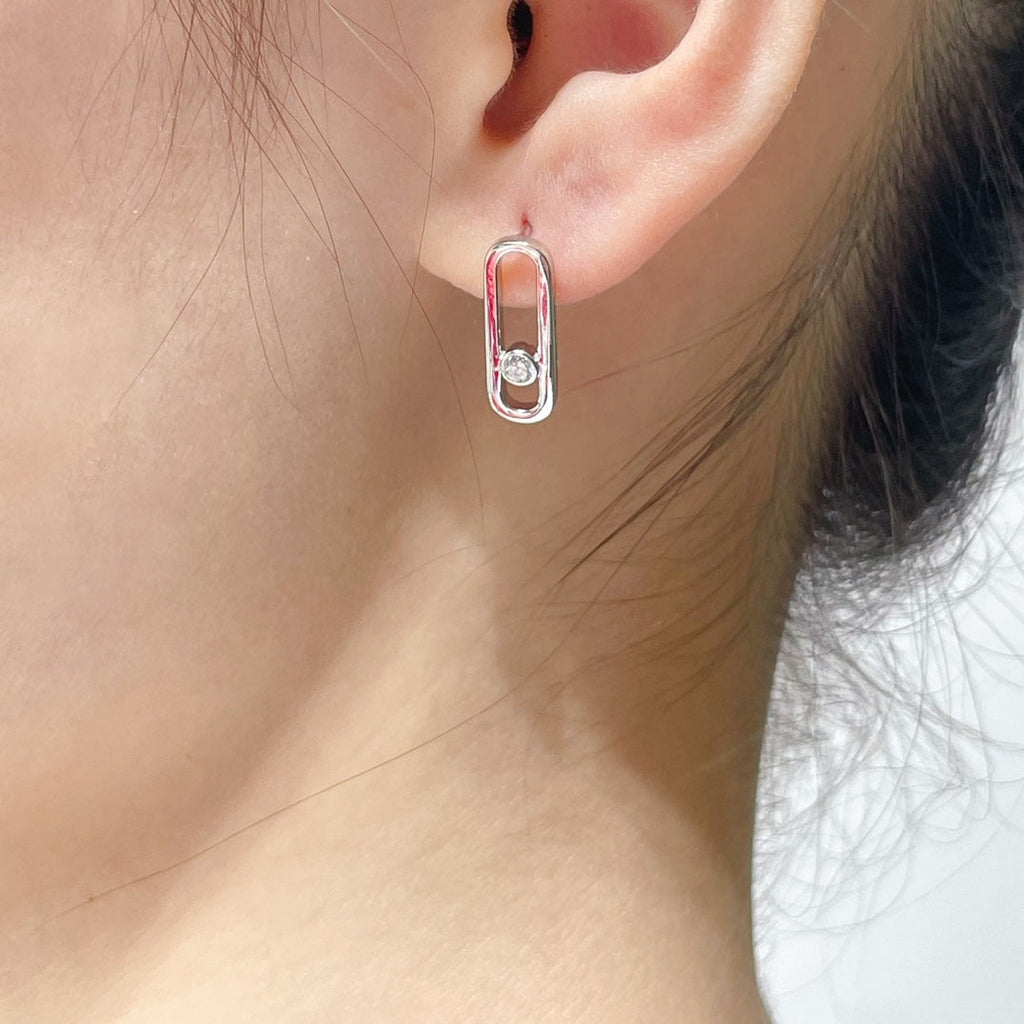 [Imperial Jewelrys]MOVE UNO SMALL 1 DIAMOND EARRINGS