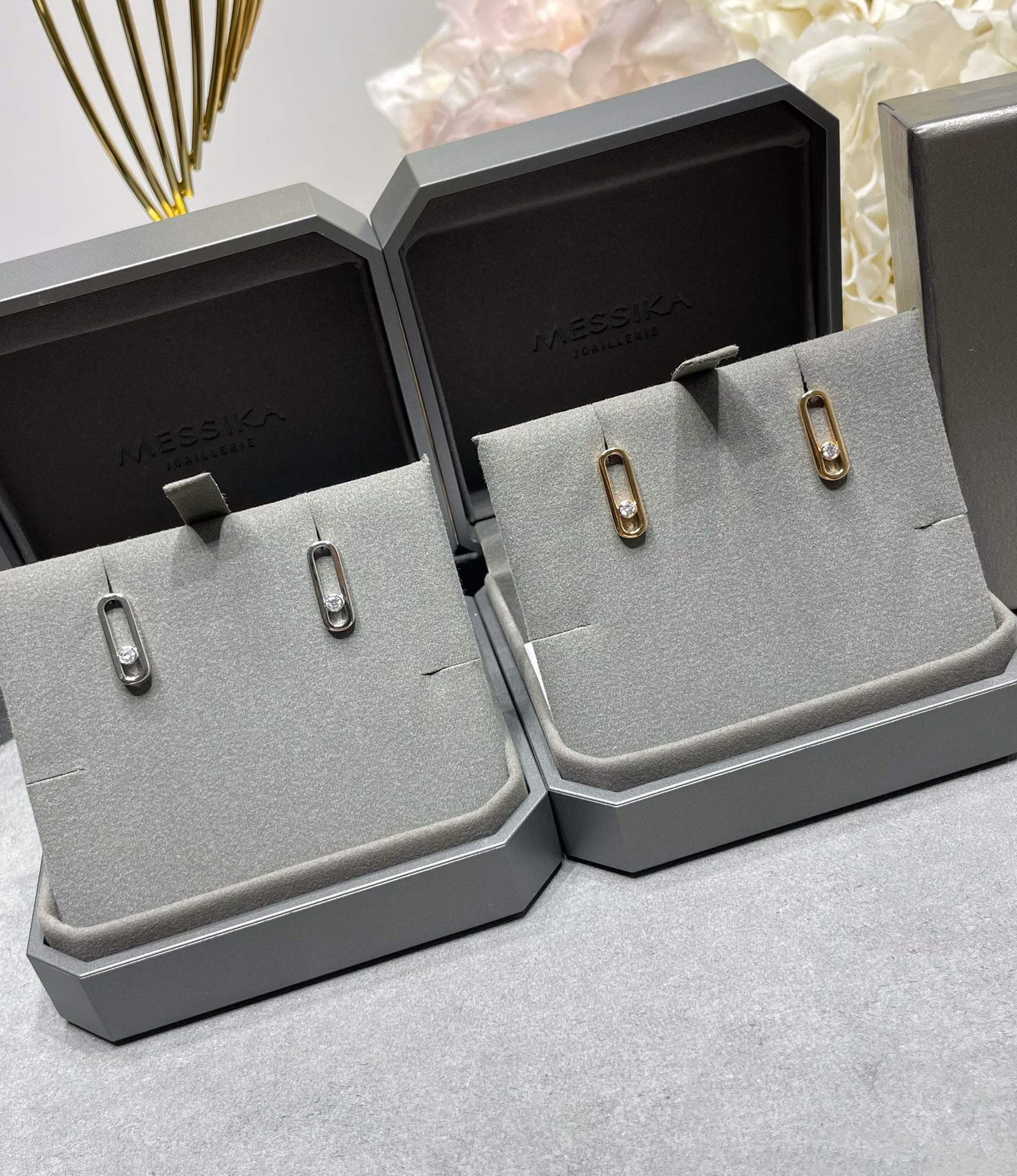 [Imperial Jewelrys]MOVE UNO SMALL 1 DIAMOND EARRINGS