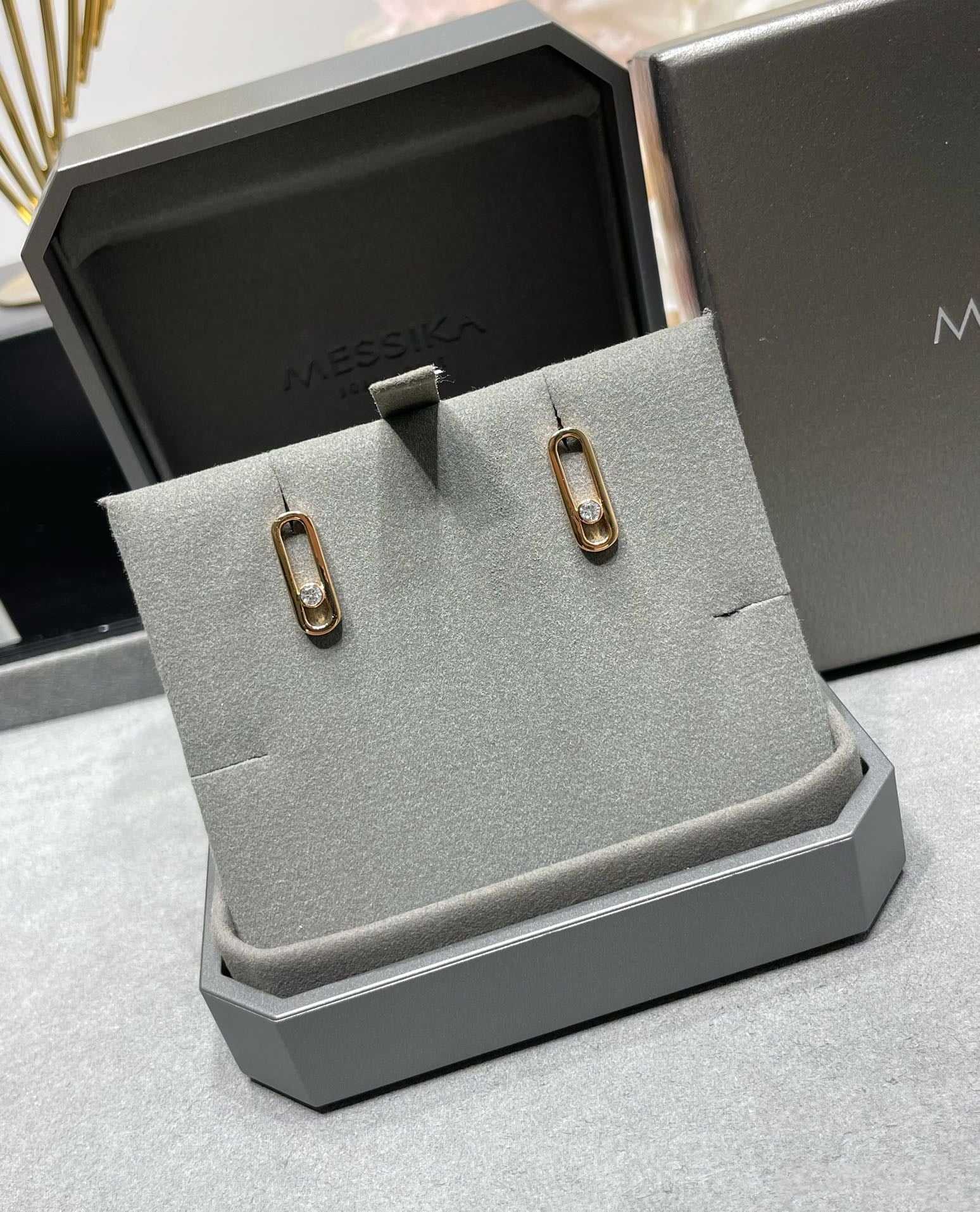 [Imperial Jewelrys]MOVE UNO SMALL 1 DIAMOND EARRINGS