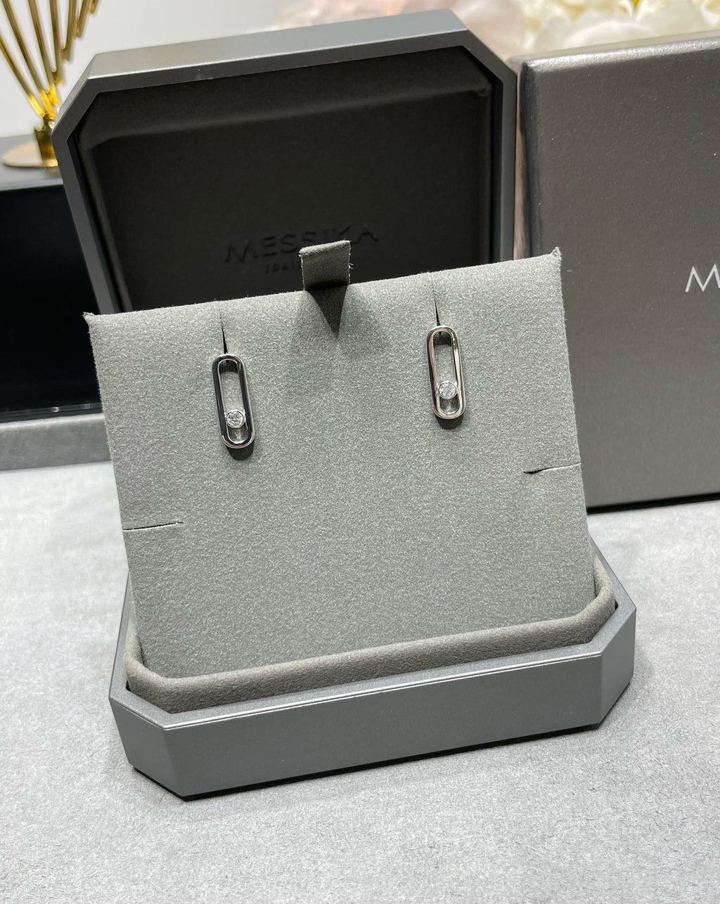 [Imperial Jewelrys]MOVE UNO SMALL 1 DIAMOND EARRINGS