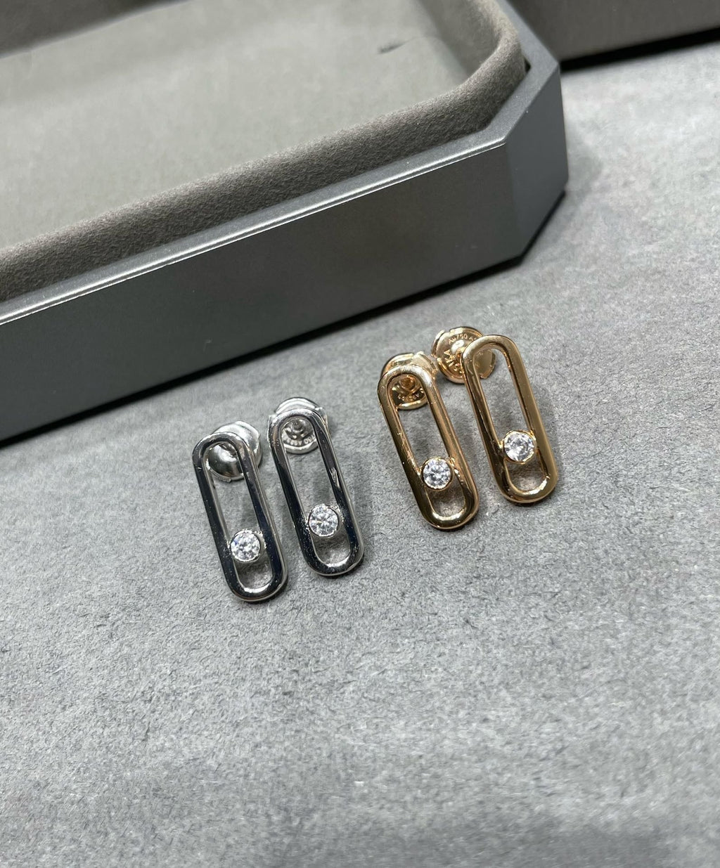 [Imperial Jewelrys]MOVE UNO SMALL 1 DIAMOND EARRINGS