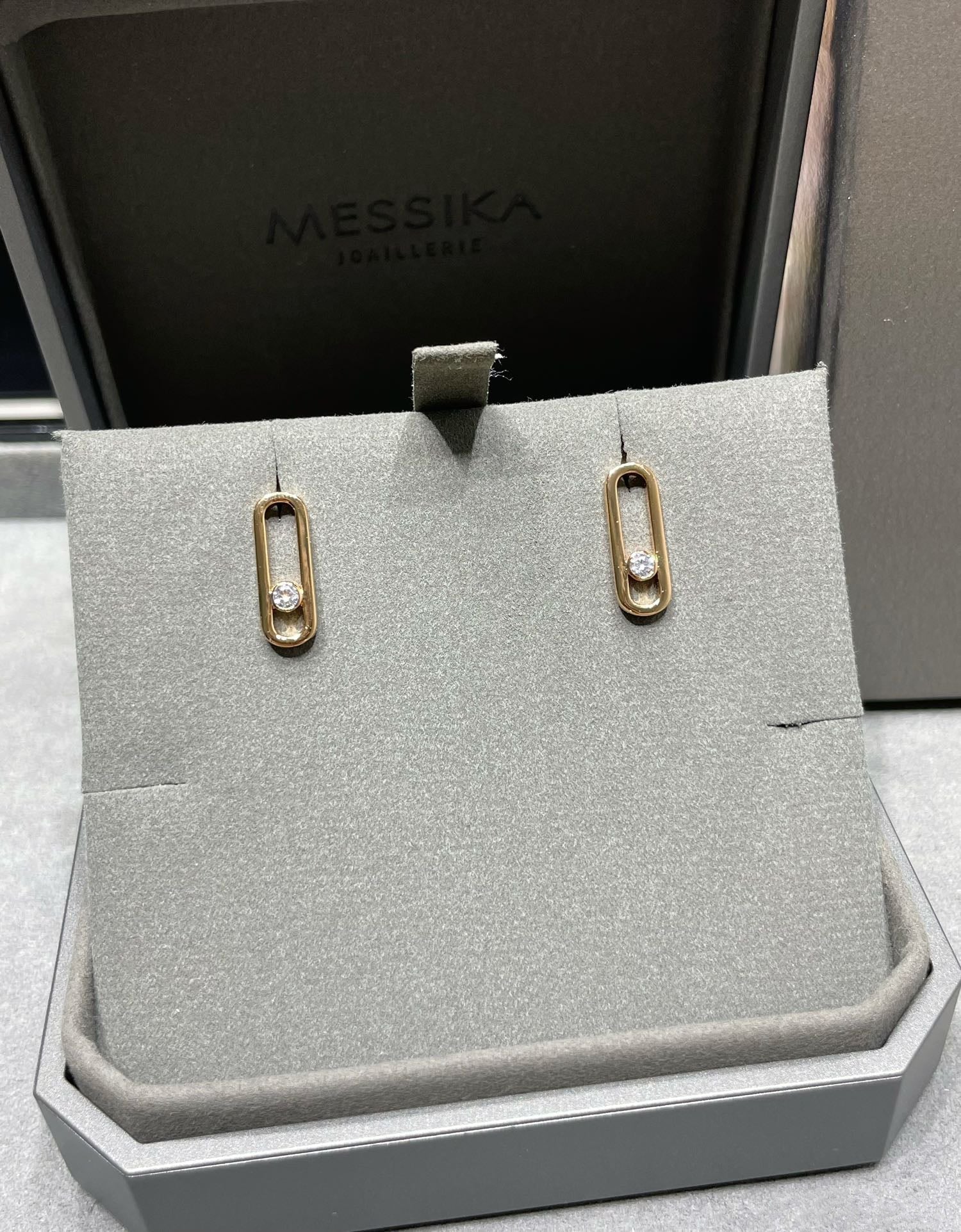 [Imperial Jewelrys]MOVE UNO SMALL 1 DIAMOND EARRINGS