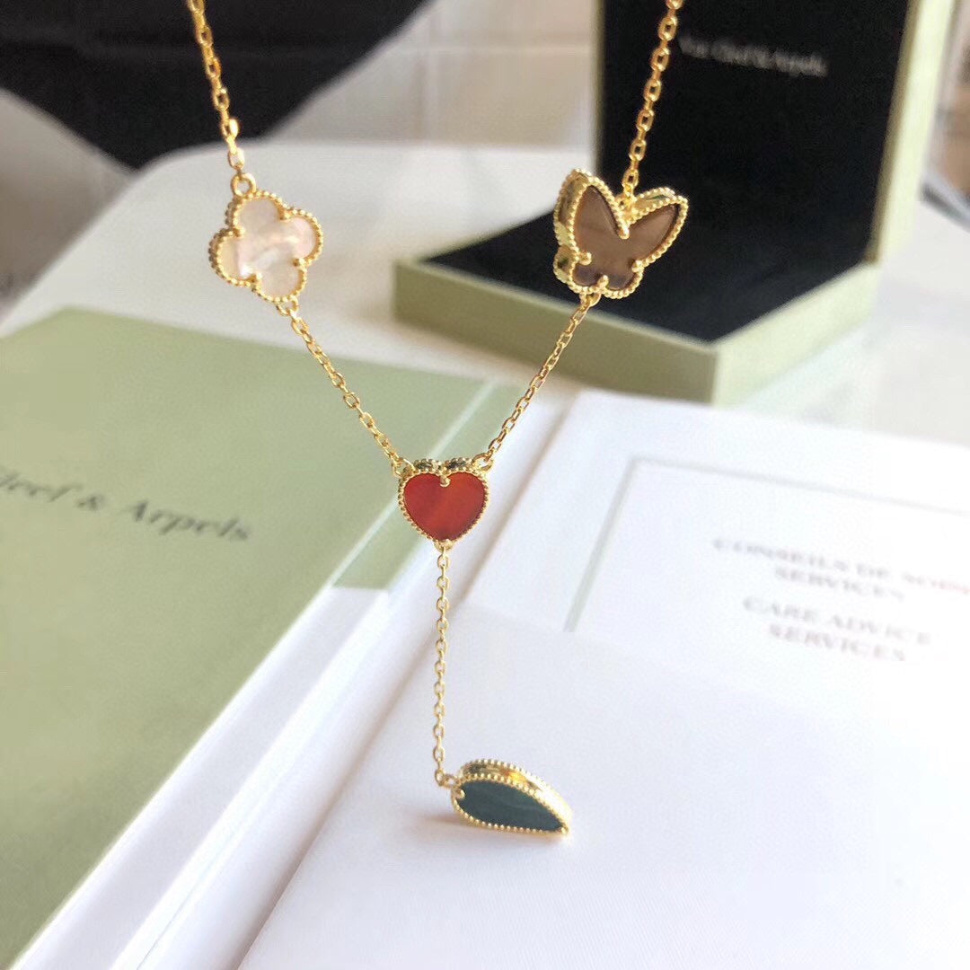 ¡®Imperial¡¯LUCKY SPRING 4 MOTIFS ROSE GOLD NECKLACE