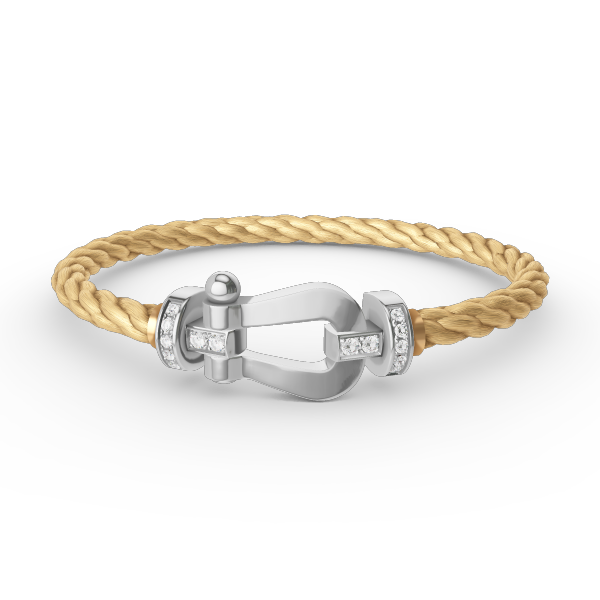 ¡®Imperial¡¯FORCE LARGE HORSESHOE HALF DIAMOND BRACELET SILVER