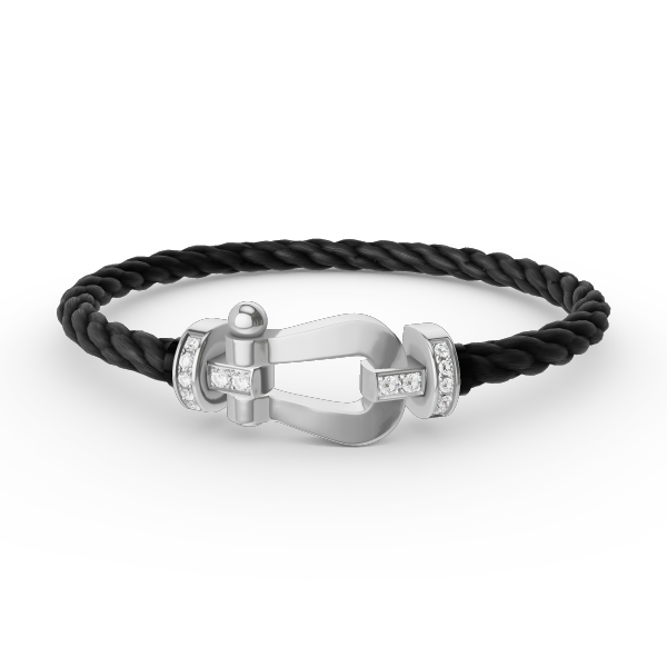 ¡®Imperial¡¯FORCE LARGE HORSESHOE HALF DIAMOND BRACELET SILVER