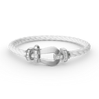 ¡®Imperial¡¯FORCE LARGE HORSESHOE HALF DIAMOND BRACELET SILVER